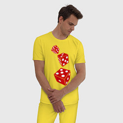 Пижама хлопковая мужская Игральные кости, цвет: желтый — фото 2
