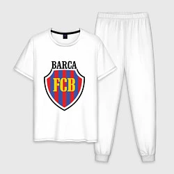 Пижама хлопковая мужская Barca FCB, цвет: белый