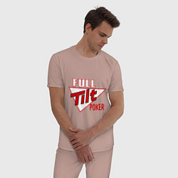 Пижама хлопковая мужская Full Tilt Poker, цвет: пыльно-розовый — фото 2