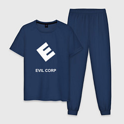Пижама хлопковая мужская Evil corporation, цвет: тёмно-синий