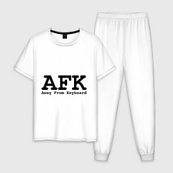 Пижама хлопковая мужская AFK: Away From Keyboard, цвет: белый