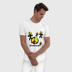 Пижама хлопковая мужская Olodum, цвет: белый — фото 2