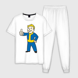 Пижама хлопковая мужская Fallout Boy, цвет: белый