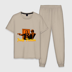Пижама хлопковая мужская Pulp Fiction, цвет: миндальный