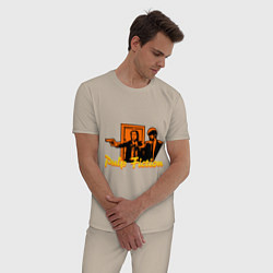 Пижама хлопковая мужская Pulp Fiction, цвет: миндальный — фото 2
