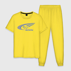 Пижама хлопковая мужская Subaru world rally team, цвет: желтый