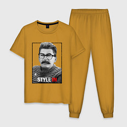 Пижама хлопковая мужская Stalin: Style in, цвет: горчичный
