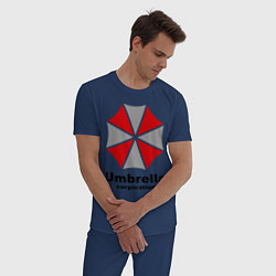Пижама хлопковая мужская Umbrella corporation, цвет: тёмно-синий — фото 2