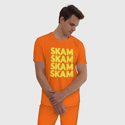 Пижама хлопковая мужская Skam Skam цвета оранжевый — фото 2