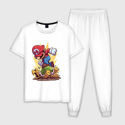 Пижама хлопковая мужская Mario Rage, цвет: белый