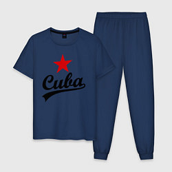 Пижама хлопковая мужская Cuba Star, цвет: тёмно-синий