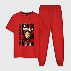 Пижама хлопковая мужская Comandante, цвет: красный