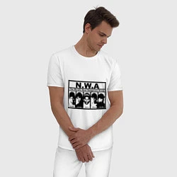 Пижама хлопковая мужская NWA, цвет: белый — фото 2
