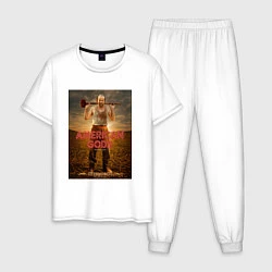 Пижама хлопковая мужская American Gods: Czernobog, цвет: белый