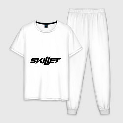 Пижама хлопковая мужская Skillet, цвет: белый