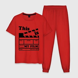 Пижама хлопковая мужская Мой фильм, цвет: красный