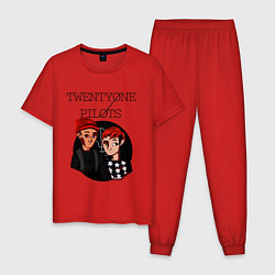 Пижама хлопковая мужская TOP Boys, цвет: красный