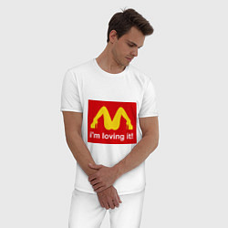 Пижама хлопковая мужская Im lovin it!, цвет: белый — фото 2