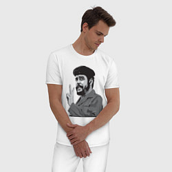 Пижама хлопковая мужская Che Guevara: Peace, цвет: белый — фото 2