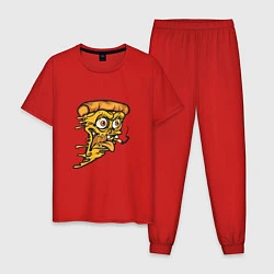Пижама хлопковая мужская Crazy Pizza, цвет: красный