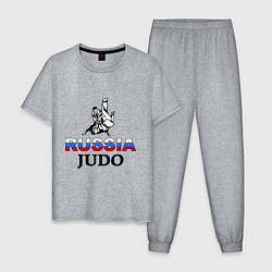 Пижама хлопковая мужская Russia judo, цвет: меланж