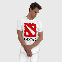 Пижама хлопковая мужская Dota 2: Logo, цвет: белый — фото 2