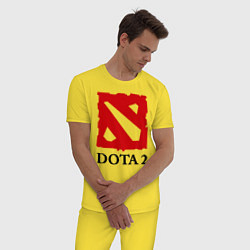 Пижама хлопковая мужская Dota 2: Logo, цвет: желтый — фото 2