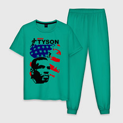 Пижама хлопковая мужская Mike Tyson: USA Boxing, цвет: зеленый