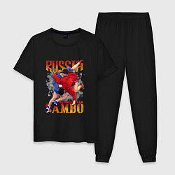 Пижама хлопковая мужская National Sambo, цвет: черный