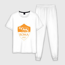 Пижама хлопковая мужская AS Roma: Autumn Top, цвет: белый