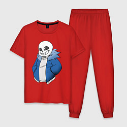 Пижама хлопковая мужская Sans, цвет: красный