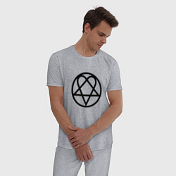 Пижама хлопковая мужская HIM Symbol, цвет: меланж — фото 2