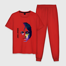 Пижама хлопковая мужская John Lennon: Techno, цвет: красный