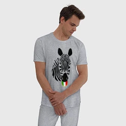 Пижама хлопковая мужская Juventus Zebra, цвет: меланж — фото 2