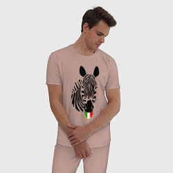 Пижама хлопковая мужская Juventus Zebra, цвет: пыльно-розовый — фото 2