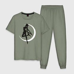 Пижама хлопковая мужская Луна, цвет: авокадо
