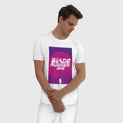 Пижама хлопковая мужская Blade Runner 2049: Purple, цвет: белый — фото 2