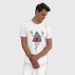 Пижама хлопковая мужская Бил шифр, цвет: белый — фото 2