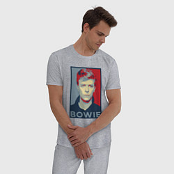 Пижама хлопковая мужская Bowie Poster, цвет: меланж — фото 2