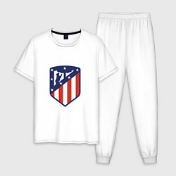 Пижама хлопковая мужская Atletico Madrid, цвет: белый