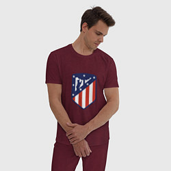 Пижама хлопковая мужская Atletico Madrid, цвет: меланж-бордовый — фото 2