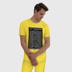 Пижама хлопковая мужская Joy Division: Unknown Pleasures, цвет: желтый — фото 2