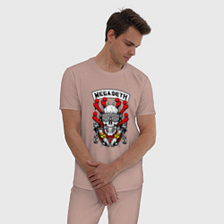 Пижама хлопковая мужская Megadeth Rocker, цвет: пыльно-розовый — фото 2