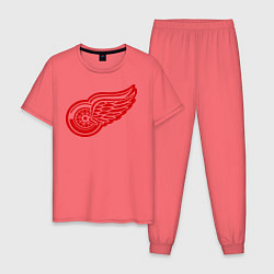 Пижама хлопковая мужская Detroit Red Wings: Pavel Datsyuk, цвет: коралловый