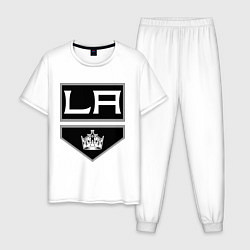 Пижама хлопковая мужская Los Angeles Kings, цвет: белый