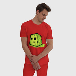 Пижама хлопковая мужская Slime, цвет: красный — фото 2