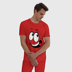 Пижама хлопковая мужская Смайл01, цвет: красный — фото 2