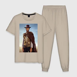 Пижама хлопковая мужская Clint Eastwood, цвет: миндальный