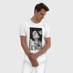 Пижама хлопковая мужская Lil Peep: Black Style, цвет: белый — фото 2