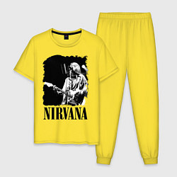 Пижама хлопковая мужская Black Nirvana, цвет: желтый